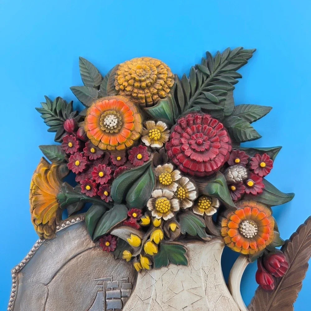 MCM SYROCO 7287 Wall Art Vase Flowers Ship Eagle 26